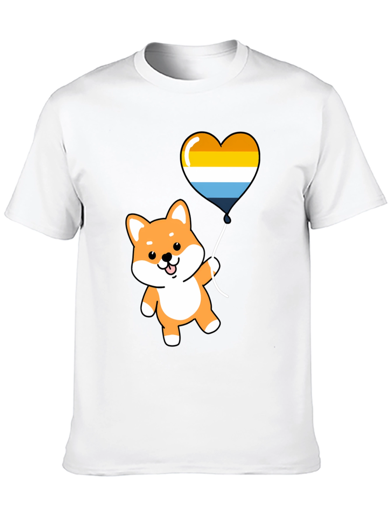 Cute Shiba Inu Heart Balloon Graphic Tee