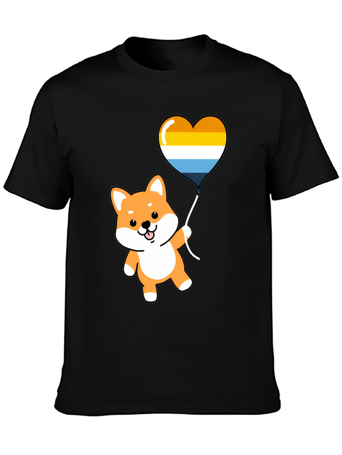 Cute Shiba Inu Heart Balloon Graphic Tee