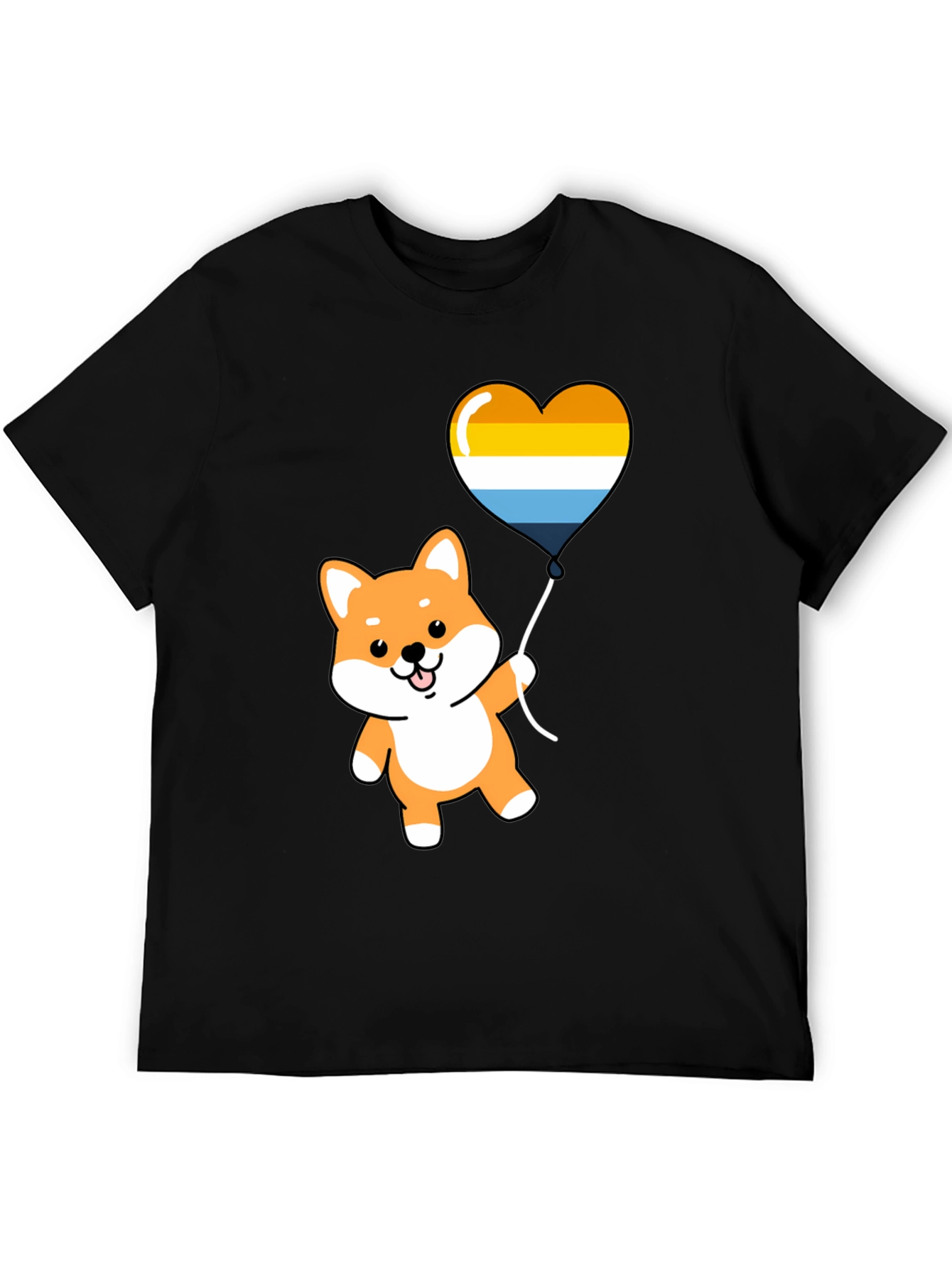Cute Shiba Inu Heart Balloon Graphic Tee