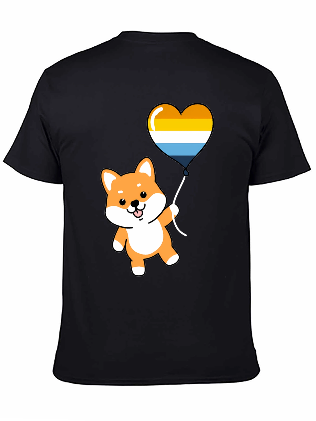 Cute Shiba Inu Heart Balloon Graphic Tee
