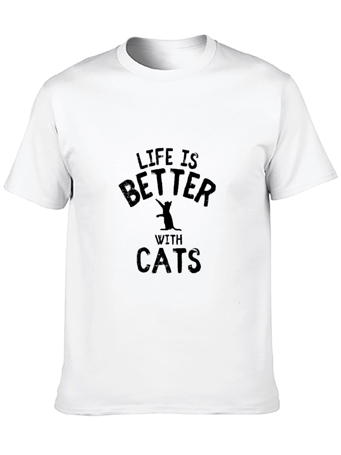 Life is Better with Cats Black T-Shirt