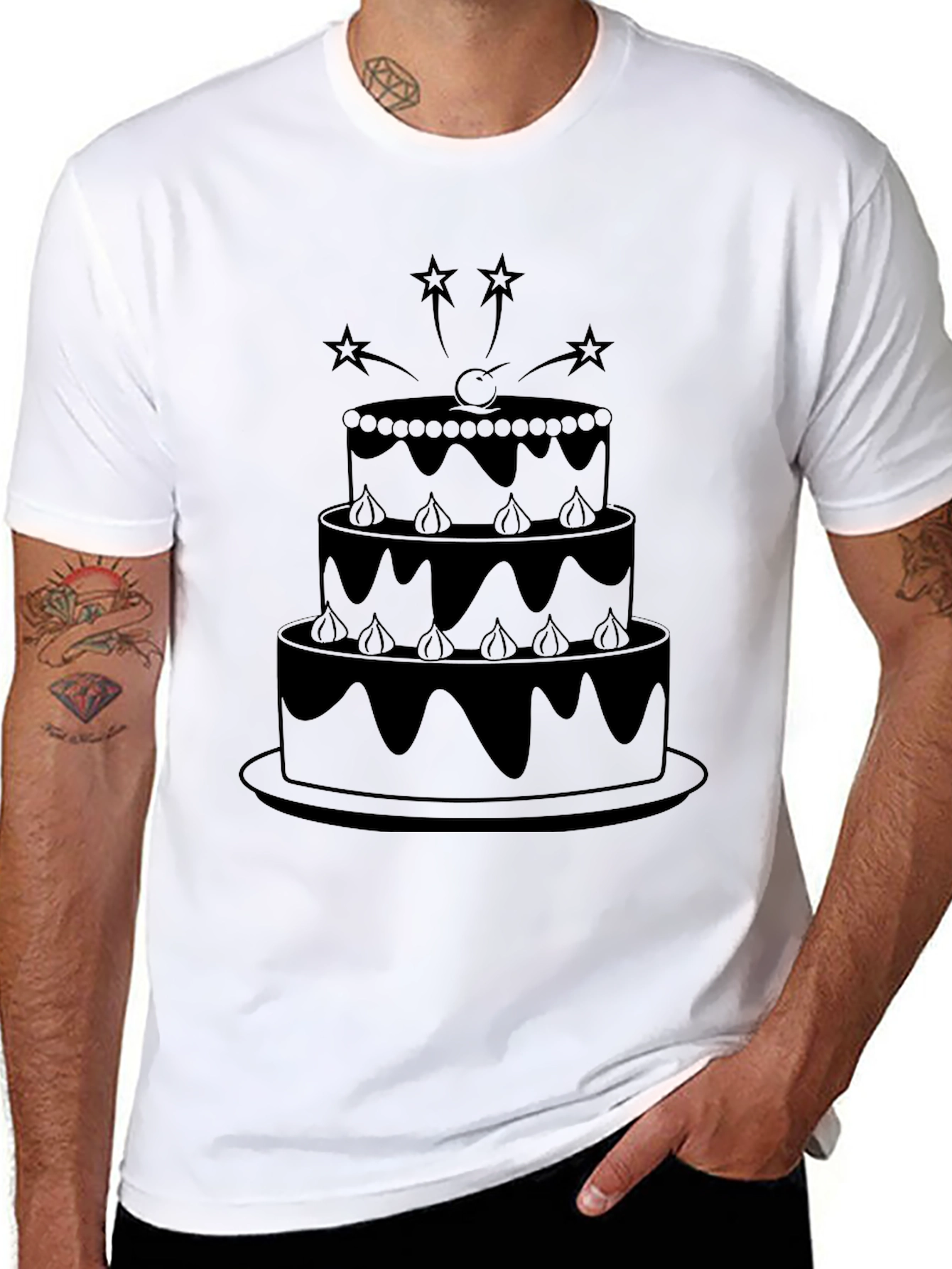 Cake T-Shirt - Black Dessert Tee