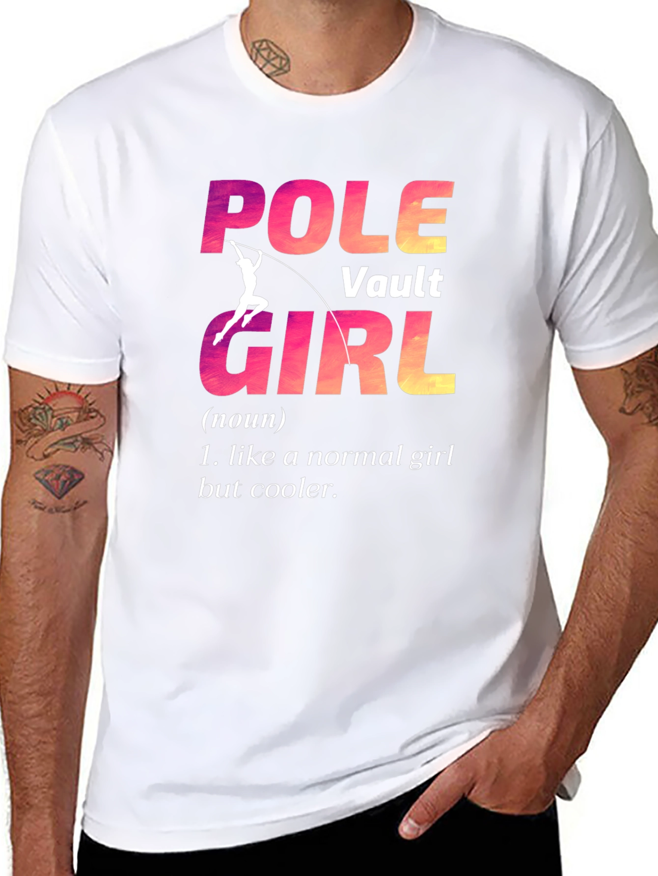 Pole Vault Girl Graphic Tee - Cool Athlete Shirt
