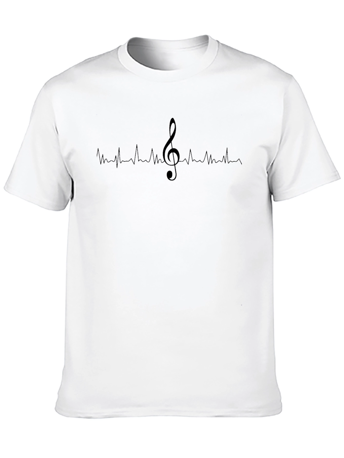 Treble Clef Heartbeat Graphic T-Shirt