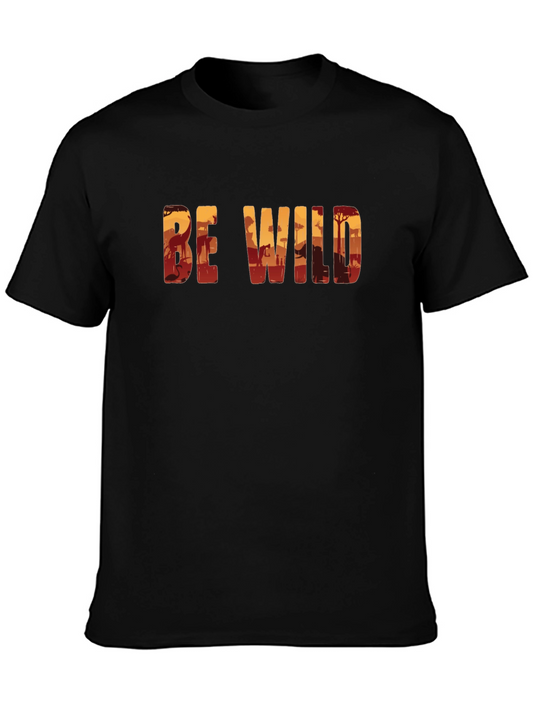 Be Wild Safari Graphic Black T-Shirt