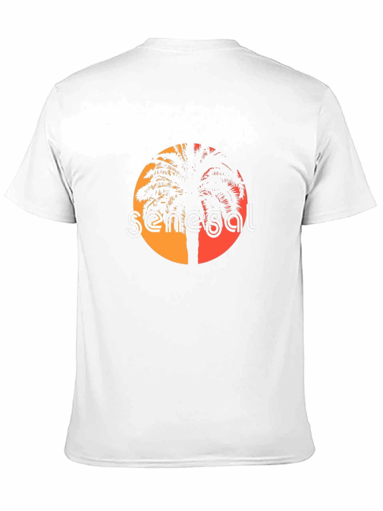Senegal Palm Tree T-Shirt - Retro Sunset Design