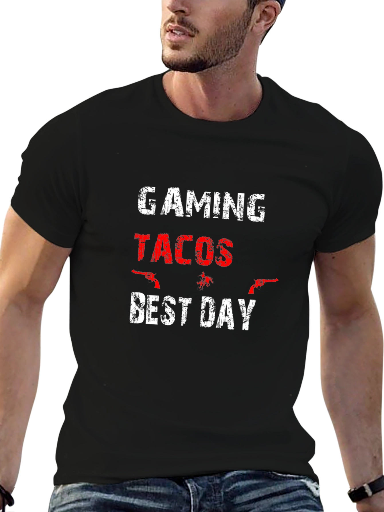 Gaming Tacos Best Day Black T-Shirt