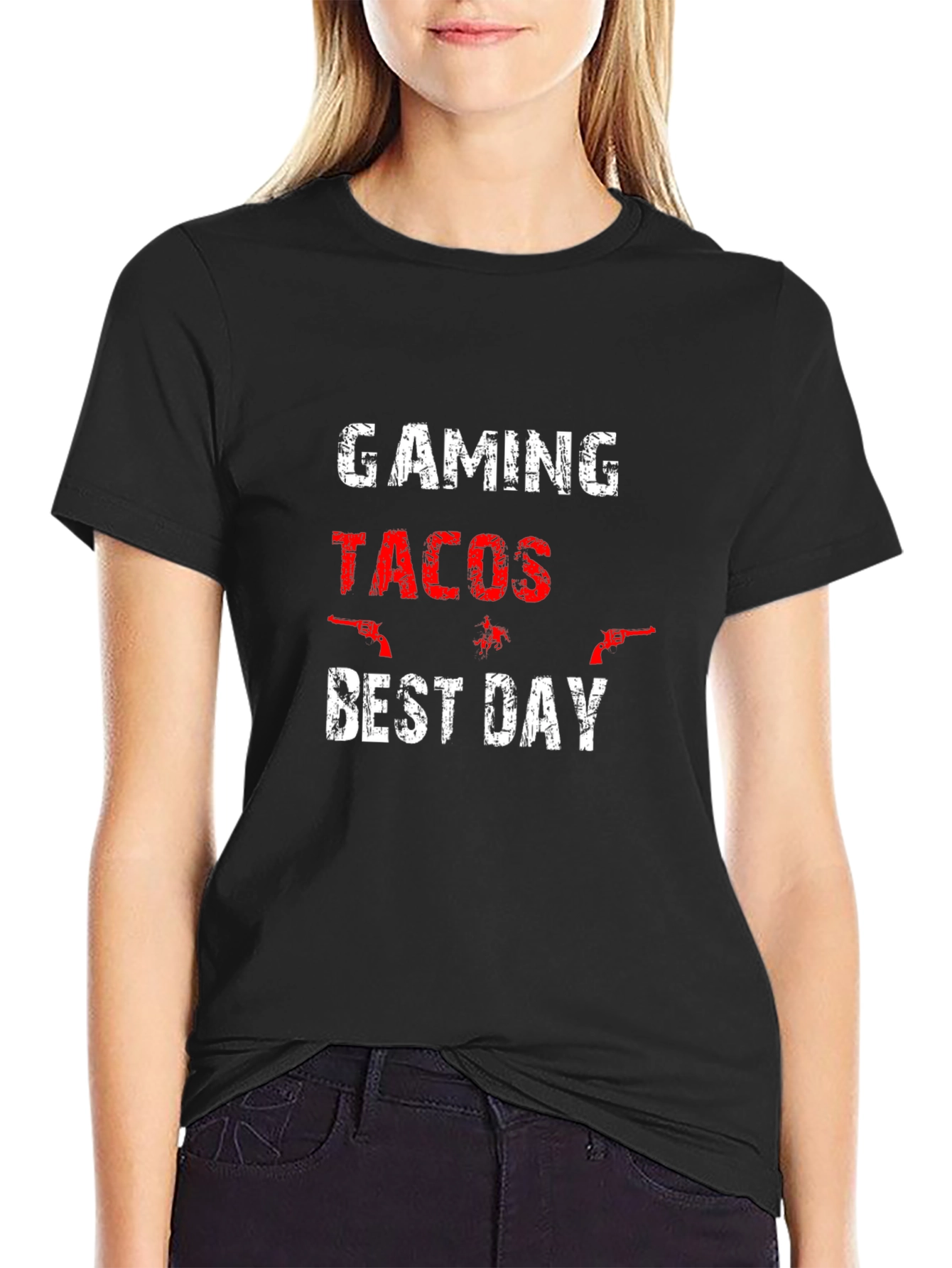 Gaming Tacos Best Day Black T-Shirt