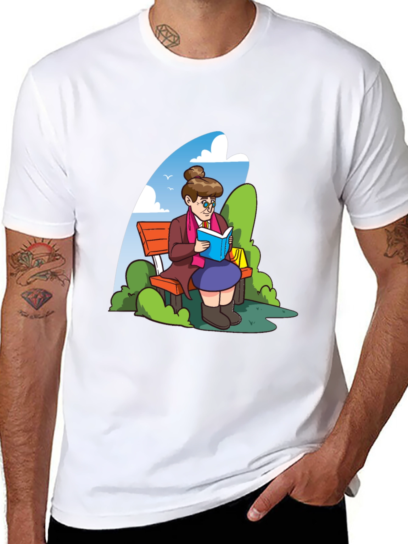 Reading Grandma Black T-Shirt
