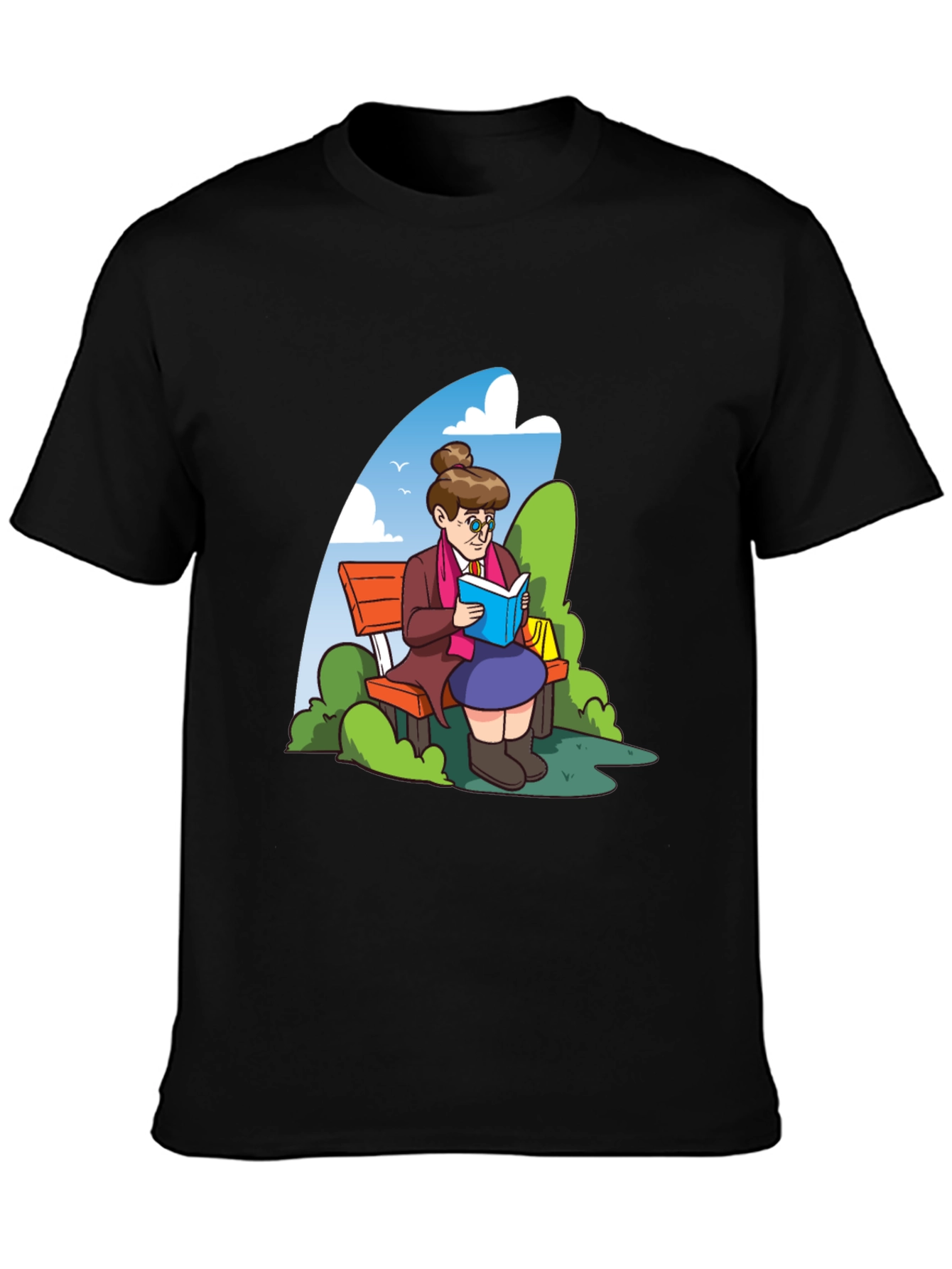 Reading Grandma Black T-Shirt