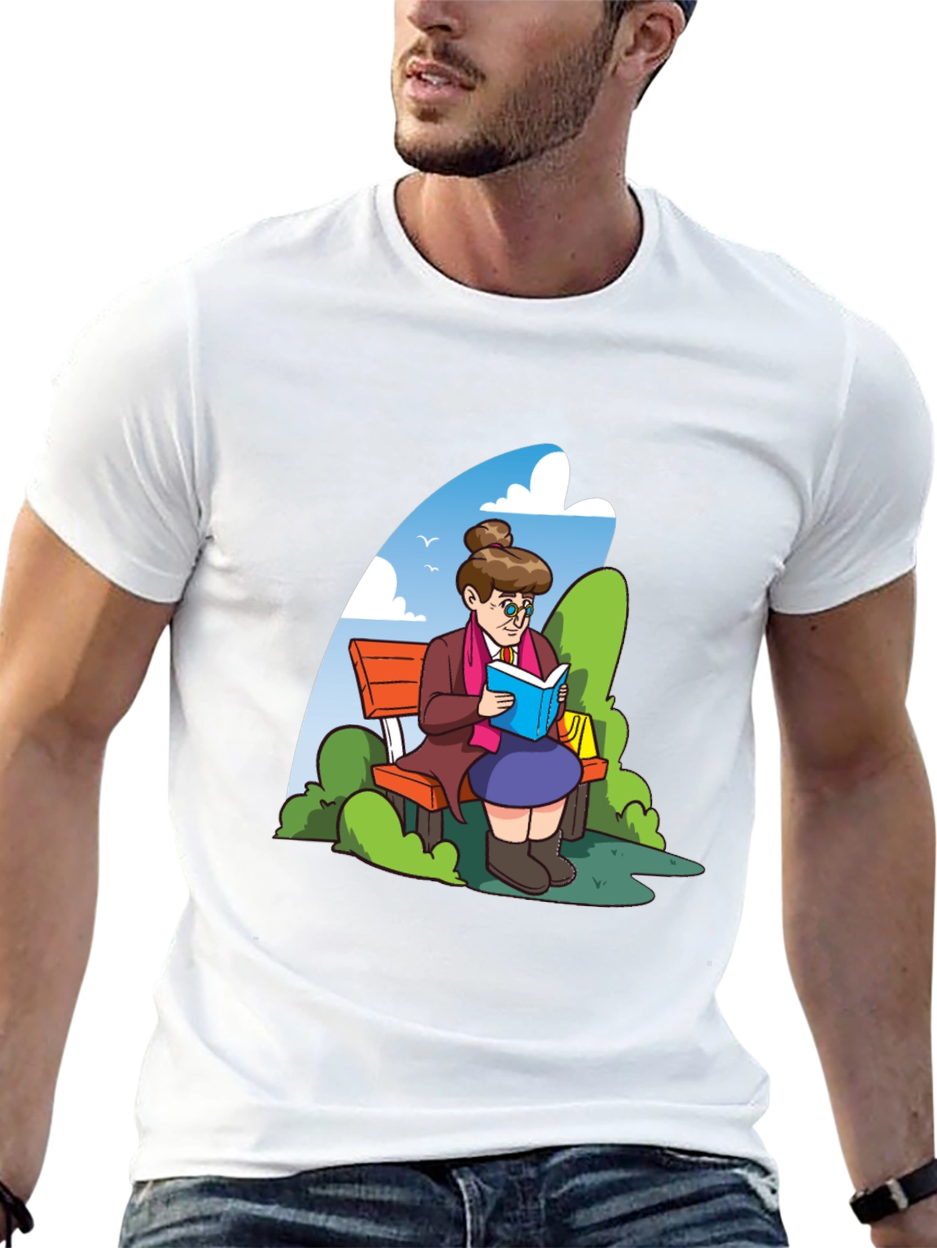 Reading Grandma Black T-Shirt