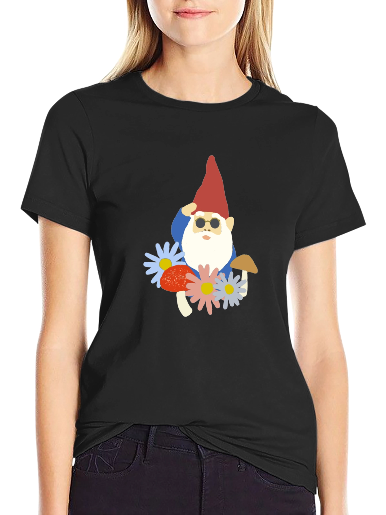 Cool Gnome T-Shirt - Garden Hippie Style
