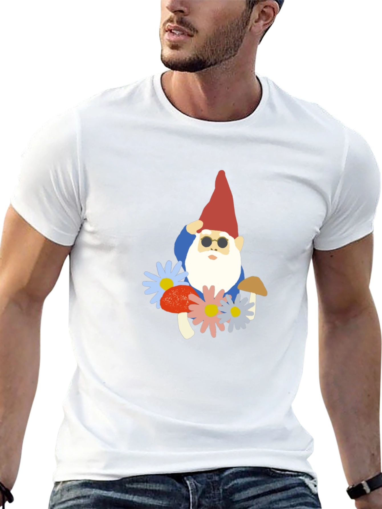 Cool Gnome T-Shirt - Garden Hippie Style