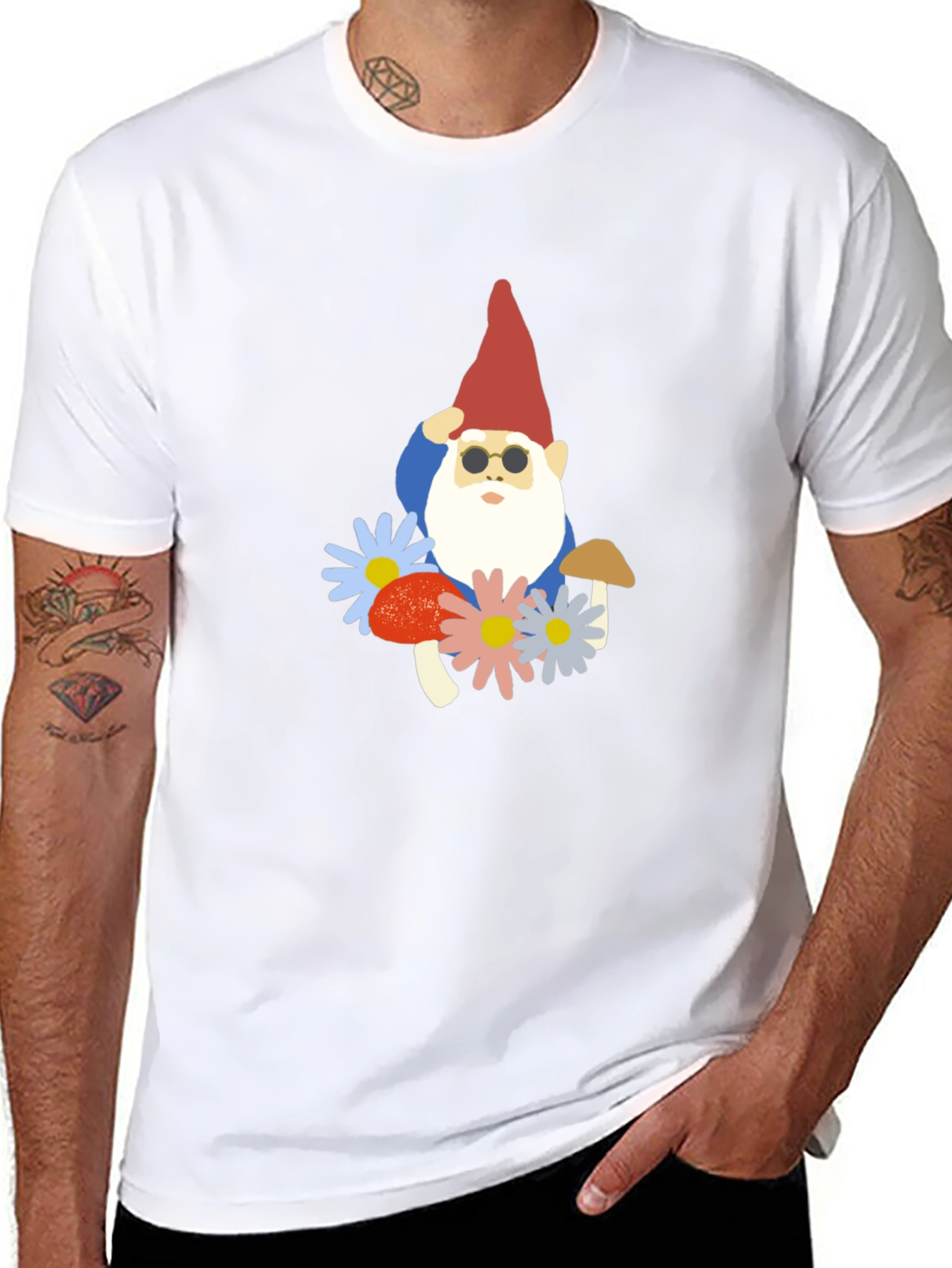 Cool Gnome T-Shirt - Garden Hippie Style