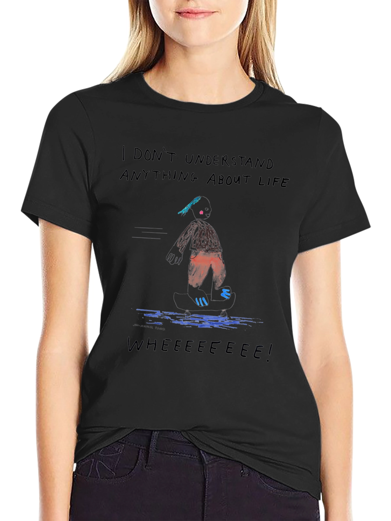 I Dont Understand Life Black Tee