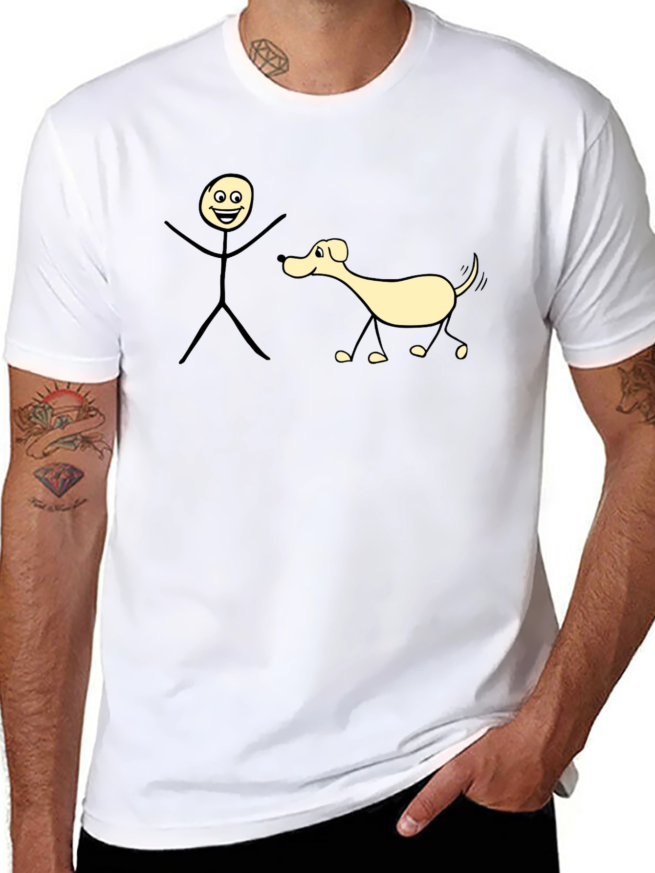 Funny Stick Figure Dog T-Shirt