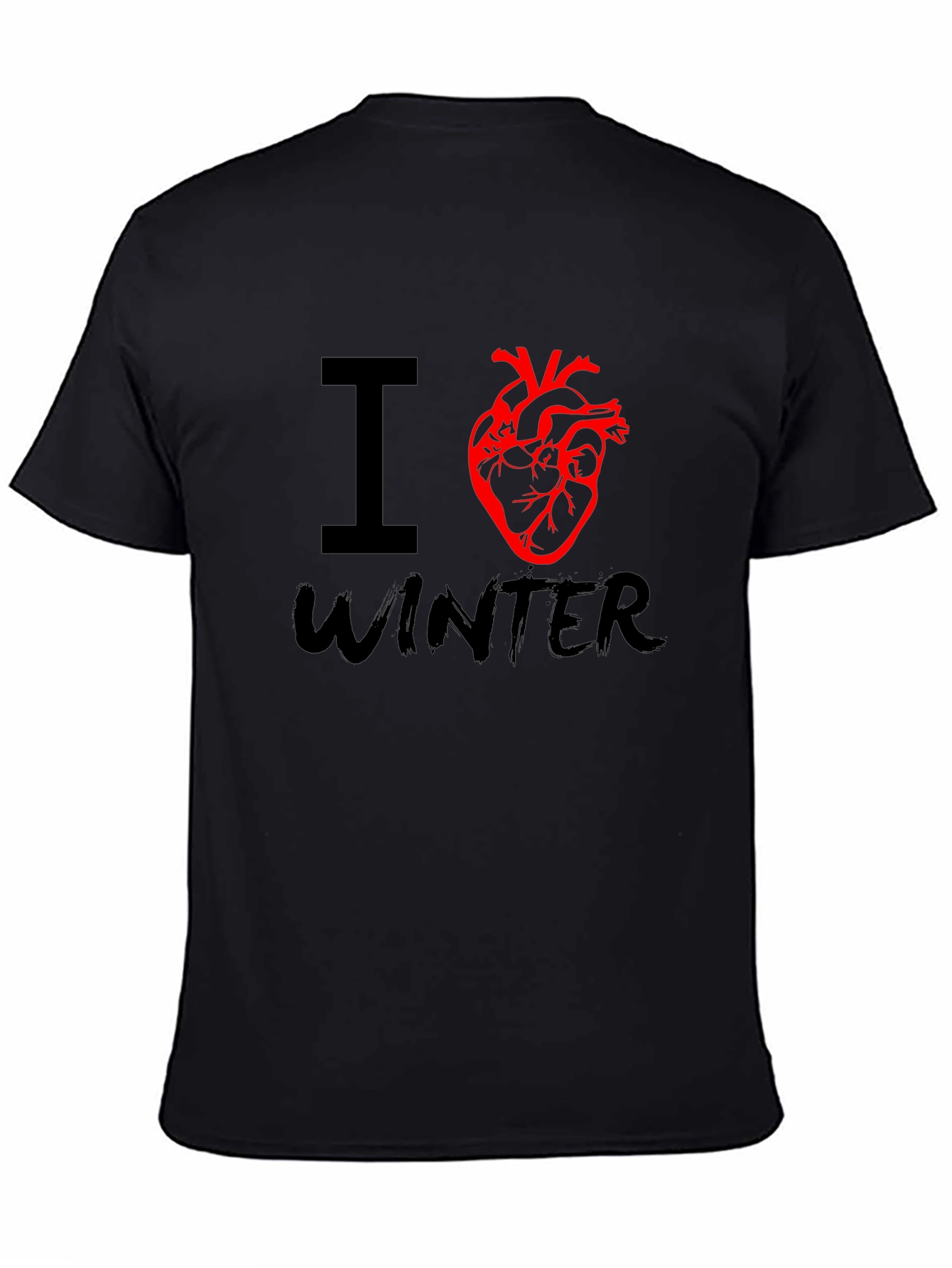 I Heart Winter Graphic Tee - Black