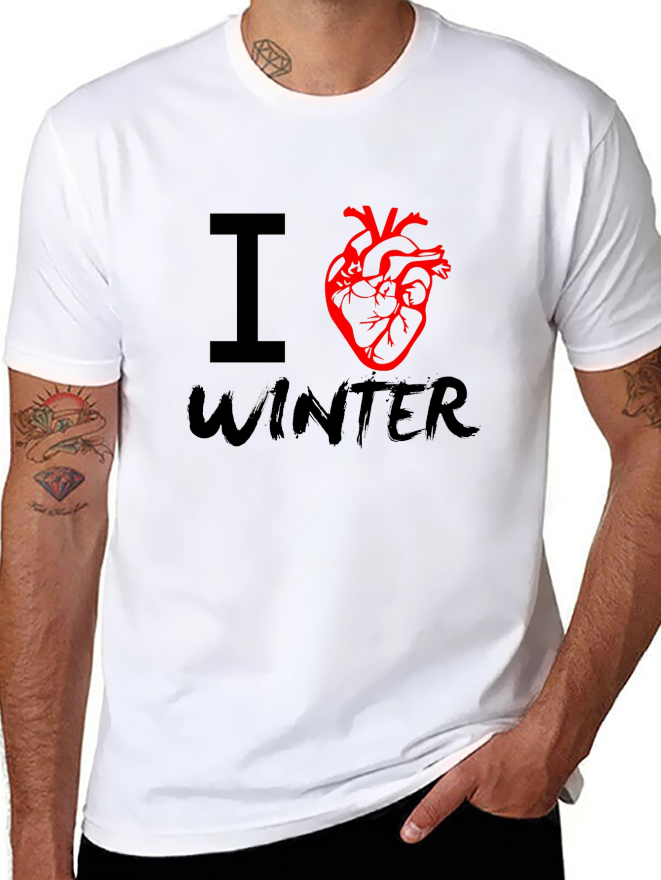 I Heart Winter Graphic Tee - Black