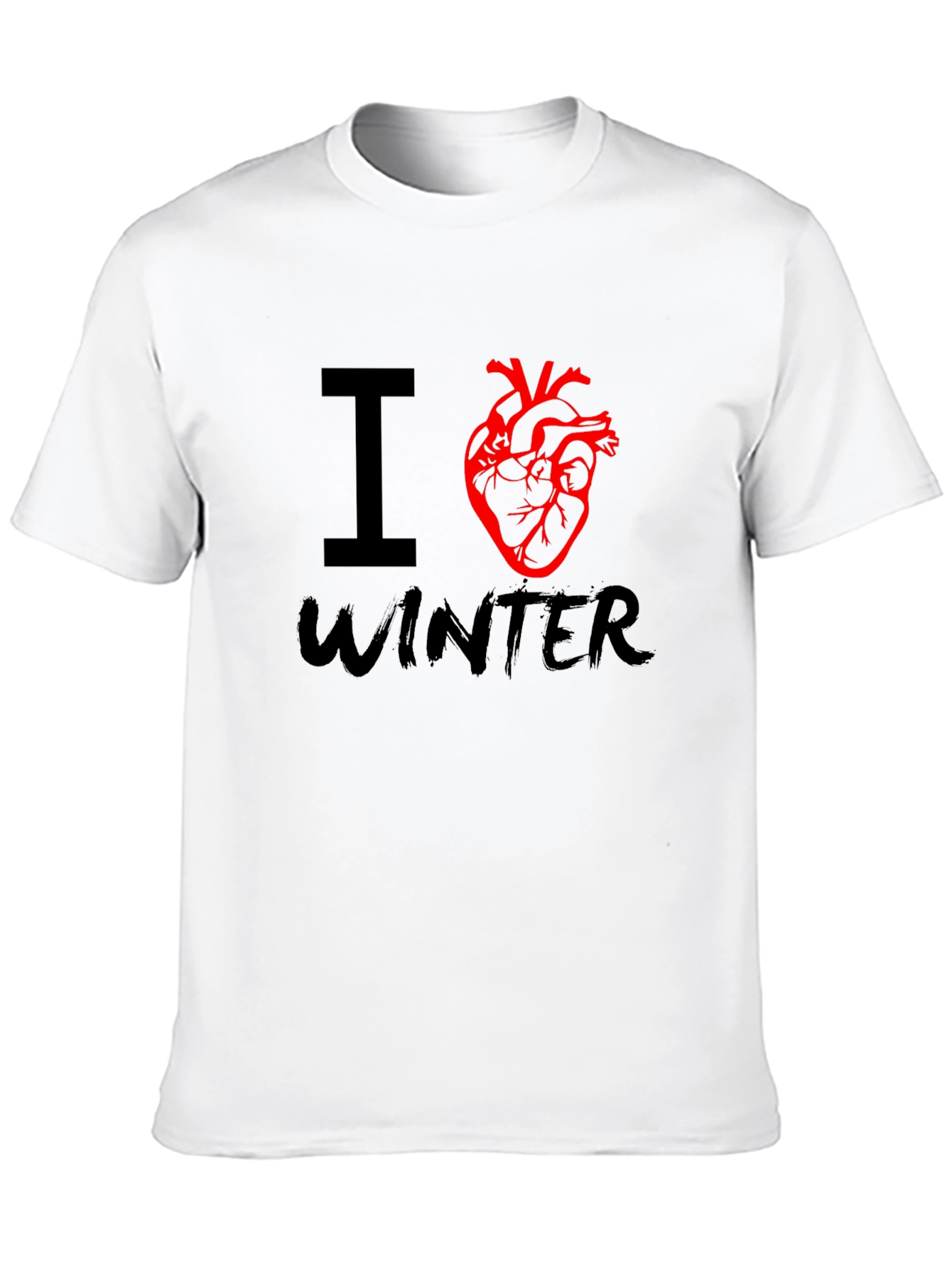 I Heart Winter Graphic Tee - Black