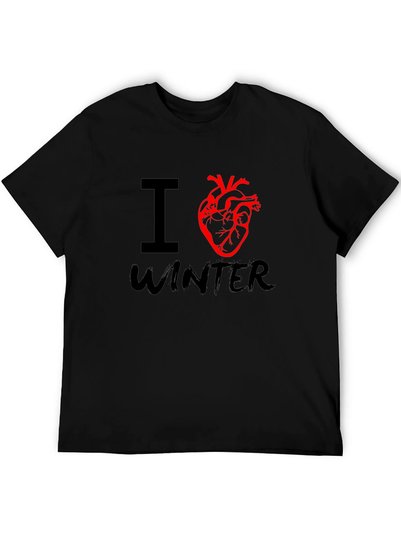 I Heart Winter Graphic Tee - Black