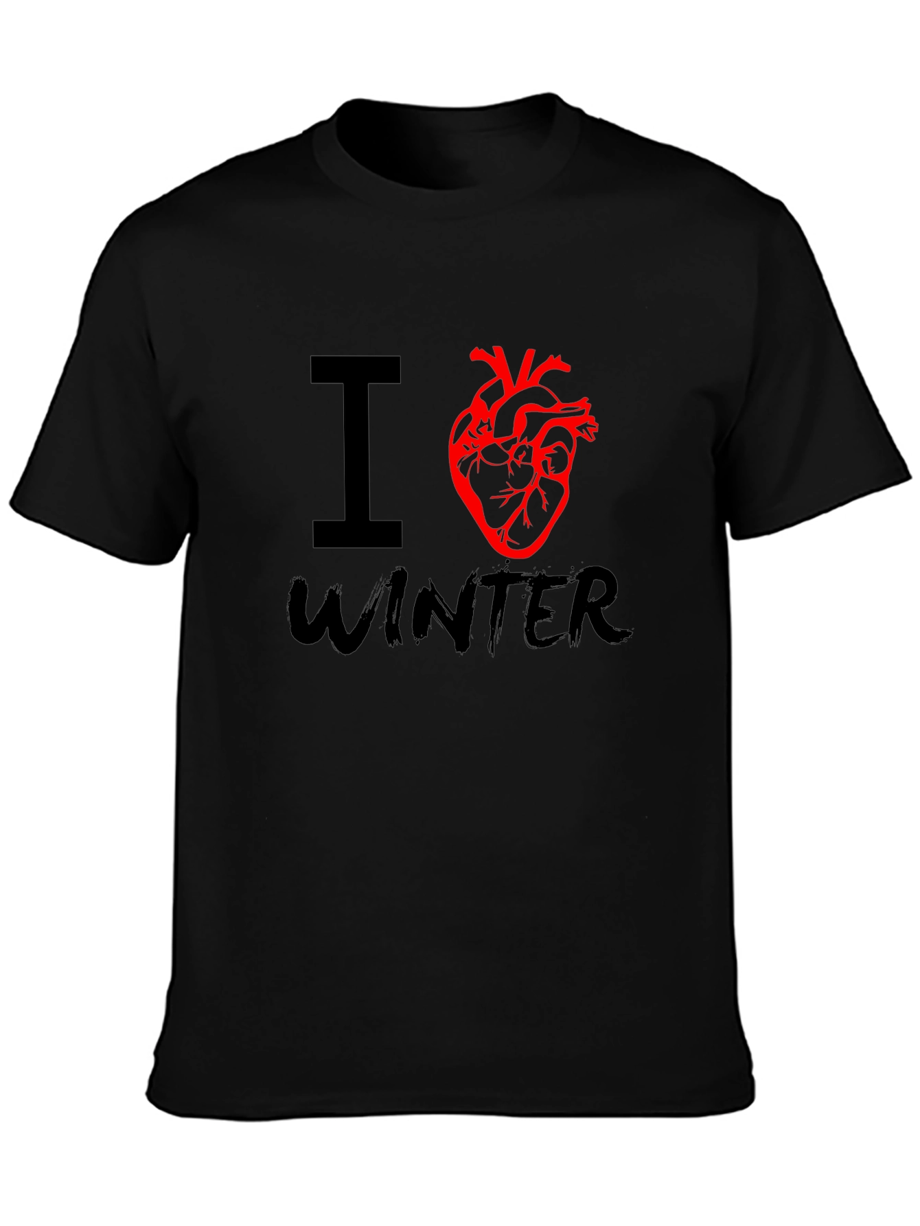 I Heart Winter Graphic Tee - Black