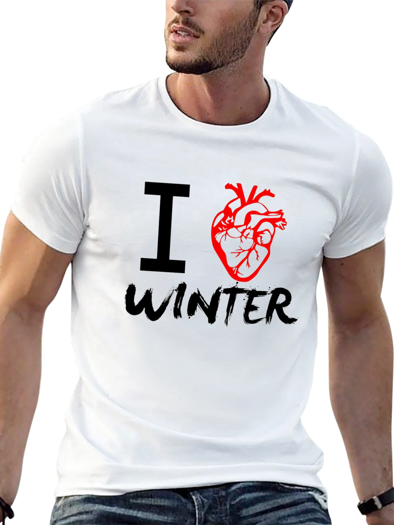 I Heart Winter Graphic Tee - Black