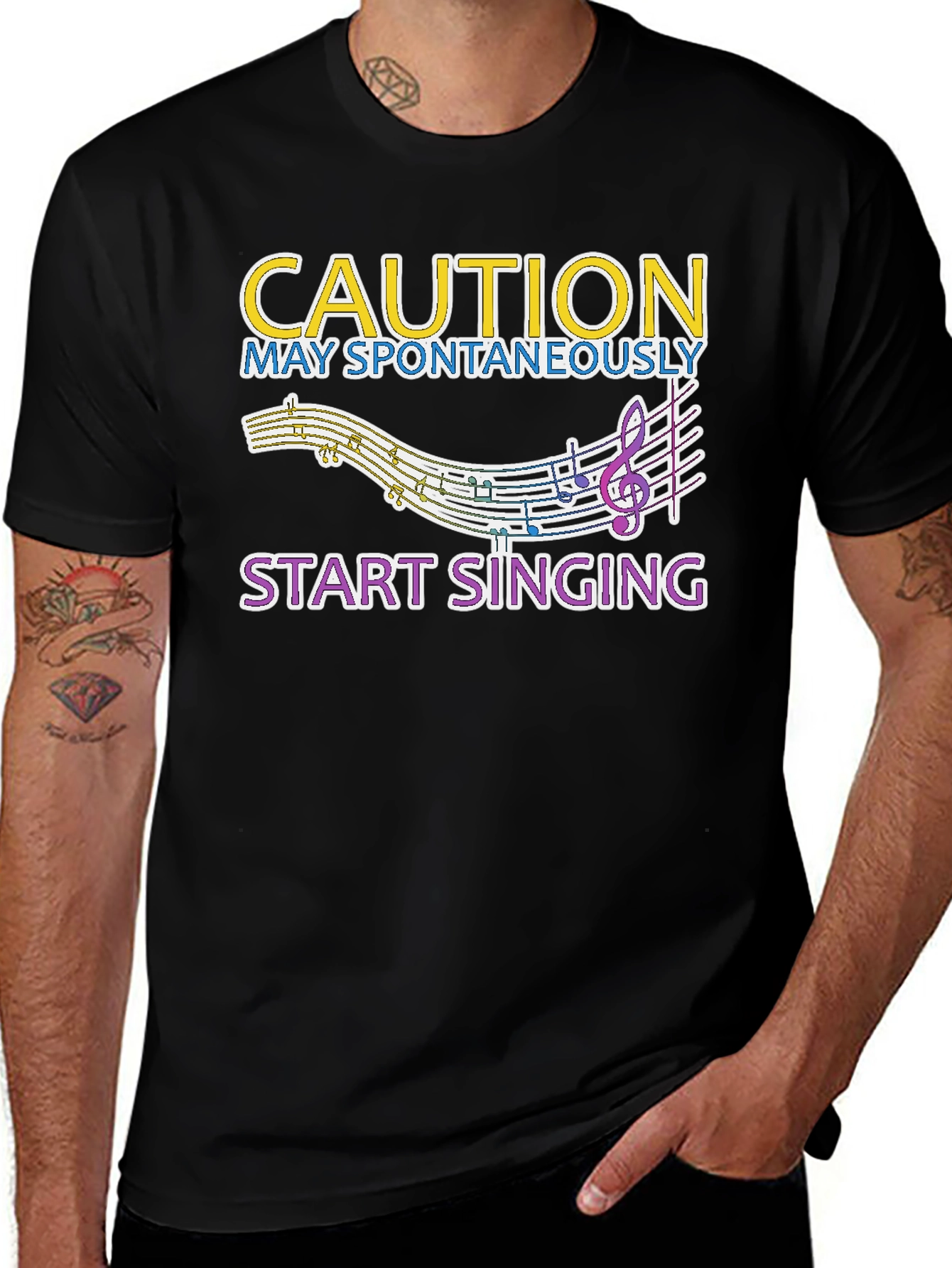 Caution May Spontaneously Start Singing Tee