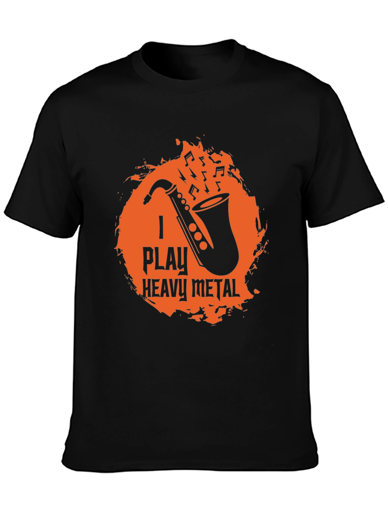 I Play Heavy Metal Saxophone Black Graphic T-Shirt