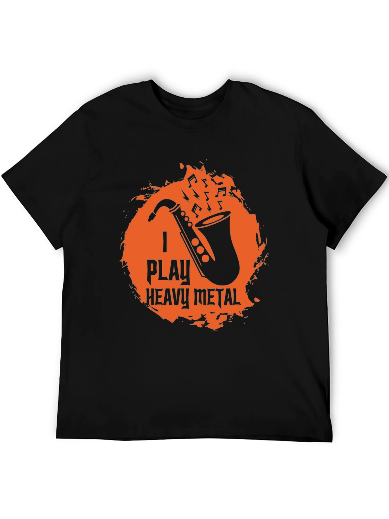 I Play Heavy Metal Saxophone Black Graphic T-Shirt