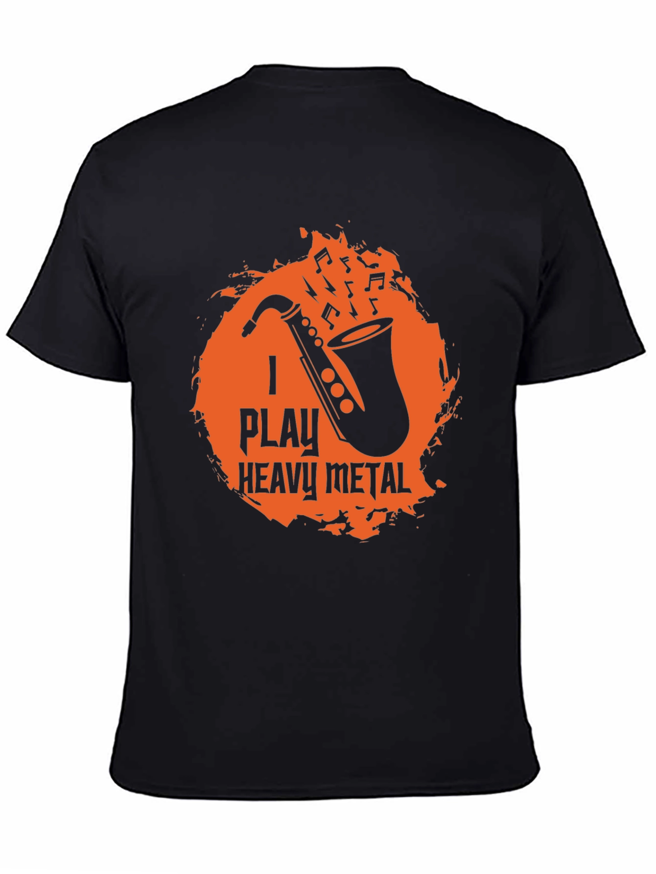 I Play Heavy Metal Saxophone Black Graphic T-Shirt