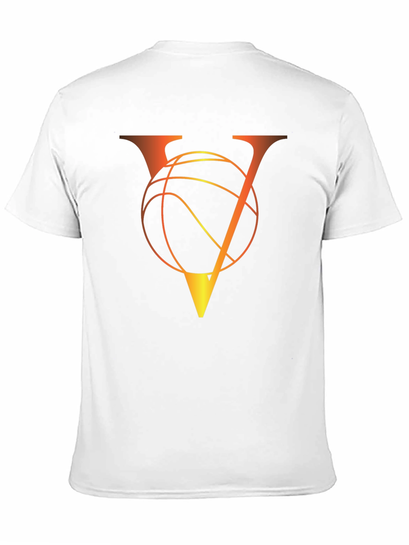 Basketball V Letter Graphic Black T-Shirt