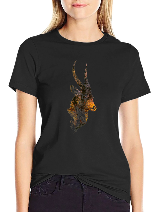 Antelope Silhouette Graphic Tee - Nature Inspired T-Shirt