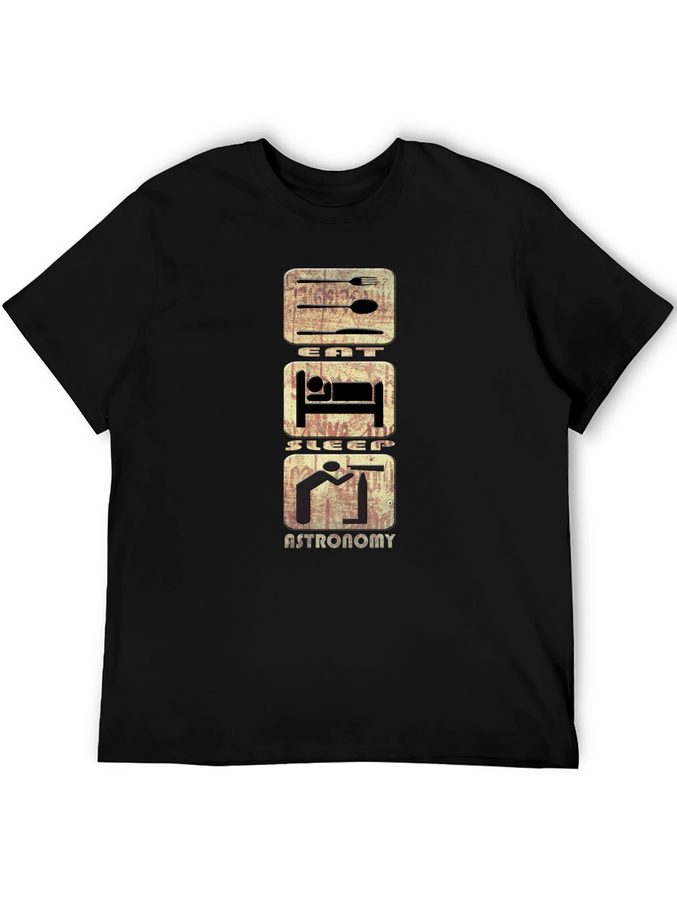 Eat Sleep Astronomy T-Shirt - Black Cotton Tee