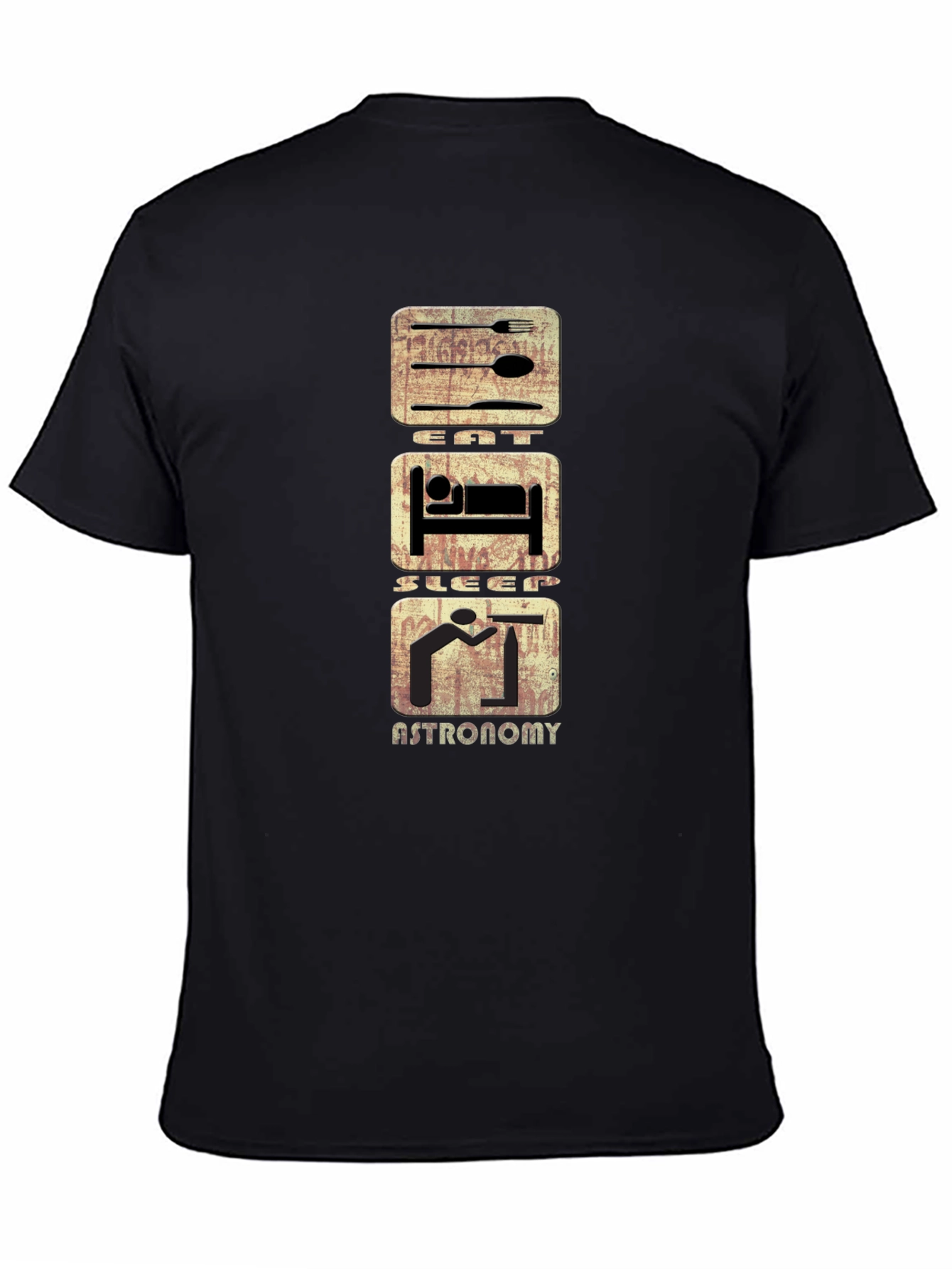 Eat Sleep Astronomy T-Shirt - Black Cotton Tee