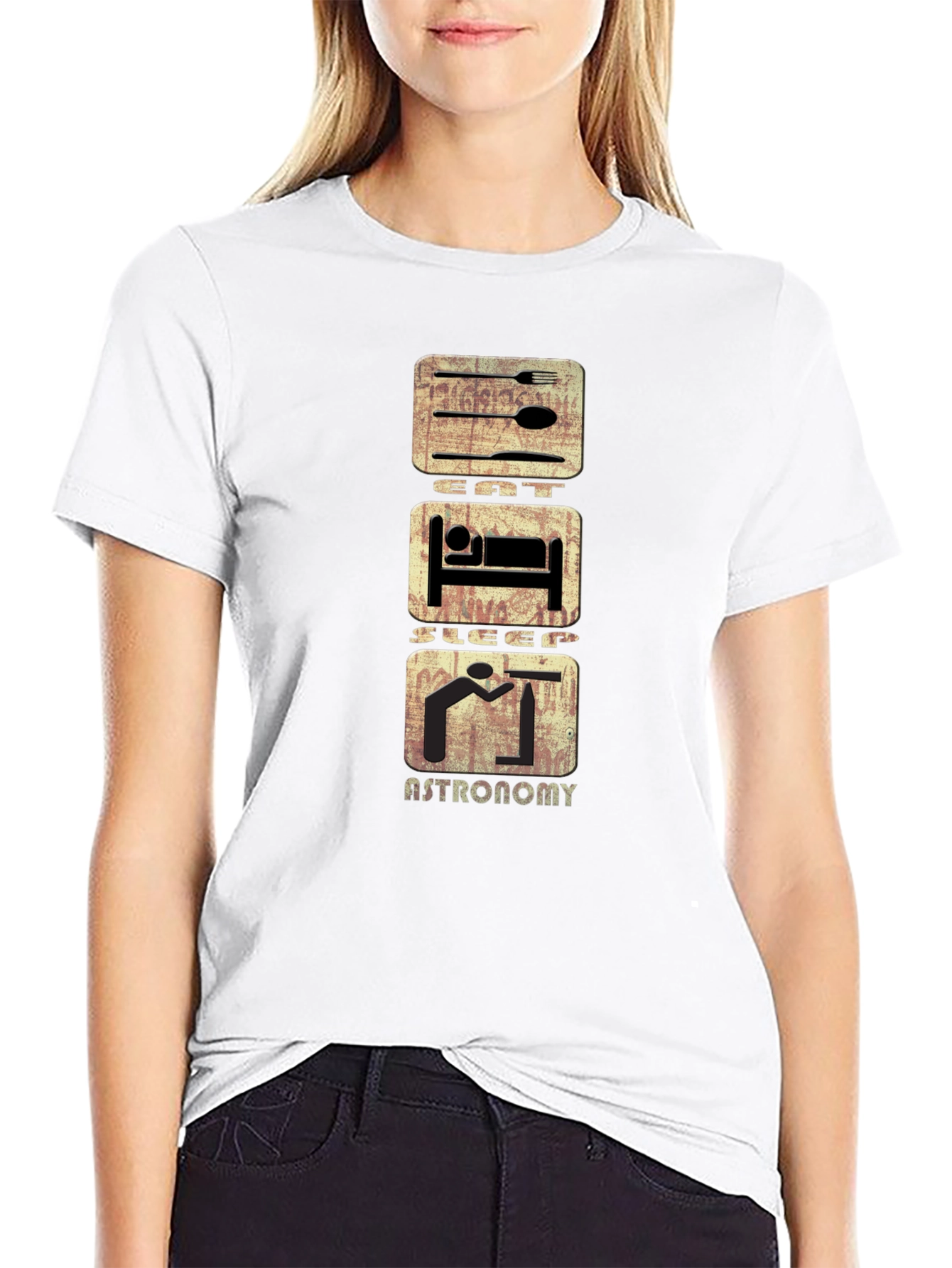 Eat Sleep Astronomy T-Shirt - Black Cotton Tee