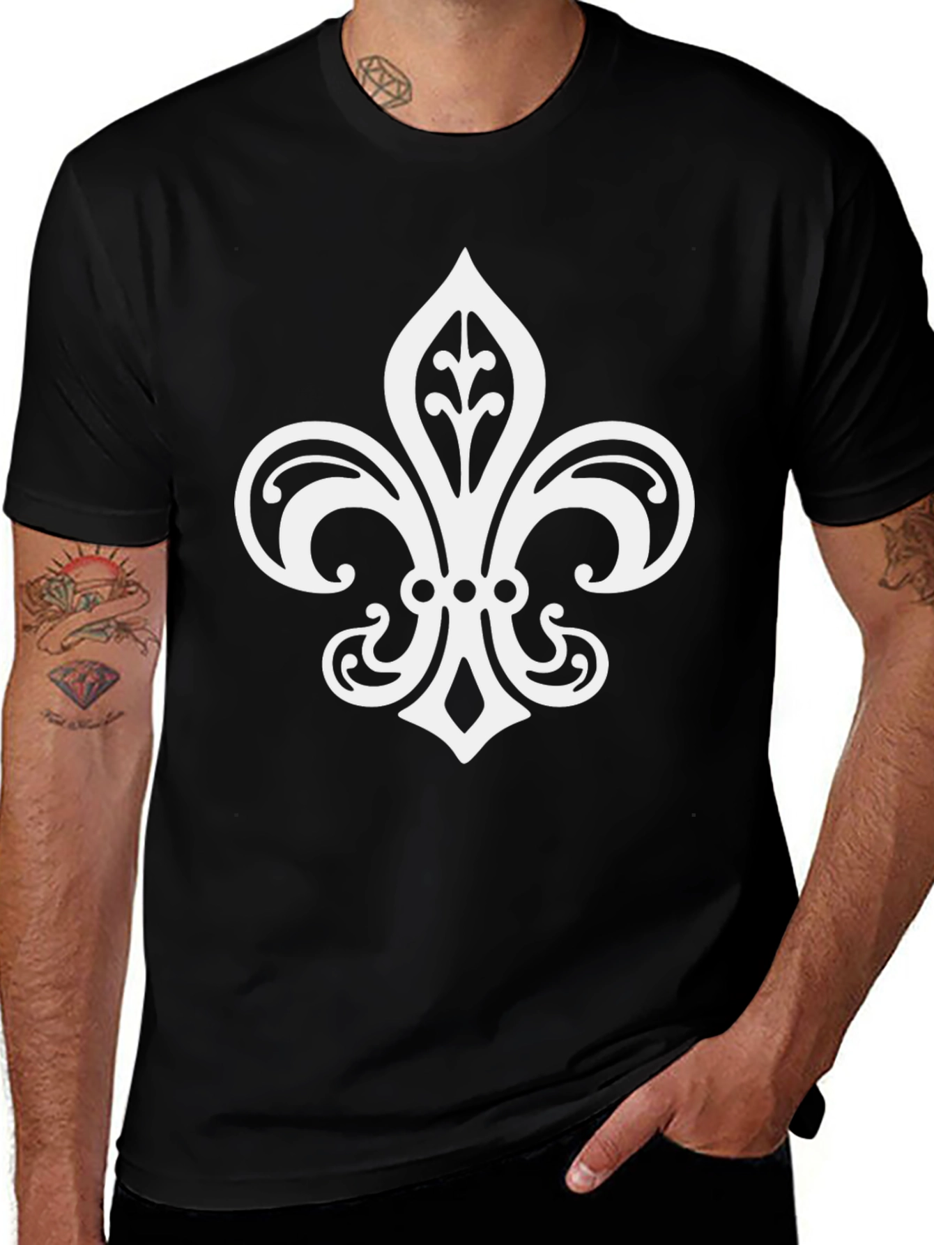 Fleur-de-Lis Graphic T-Shirt - Black Cotton Tee