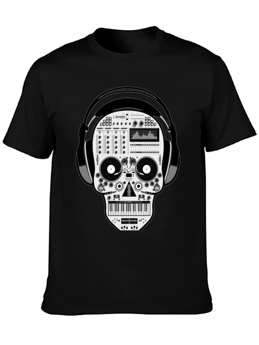 DJ Skull Graphic T-Shirt - Unique Music Lover Tee