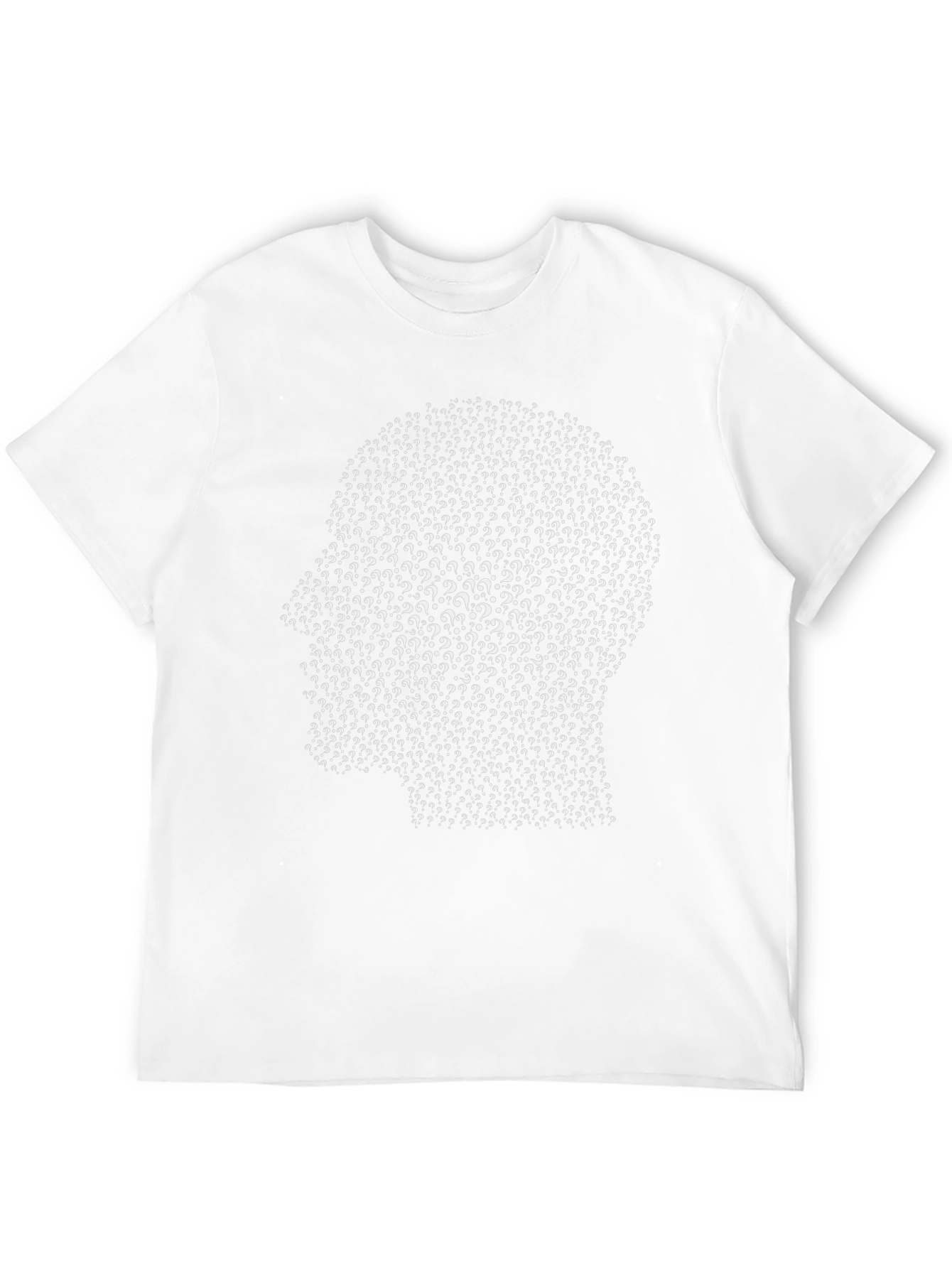 Question Mark Head Graphic Tee - Black Cotton