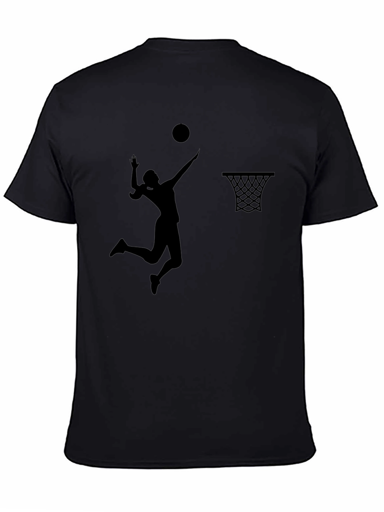 Basketball Silhouette Graphic Black T-Shirt