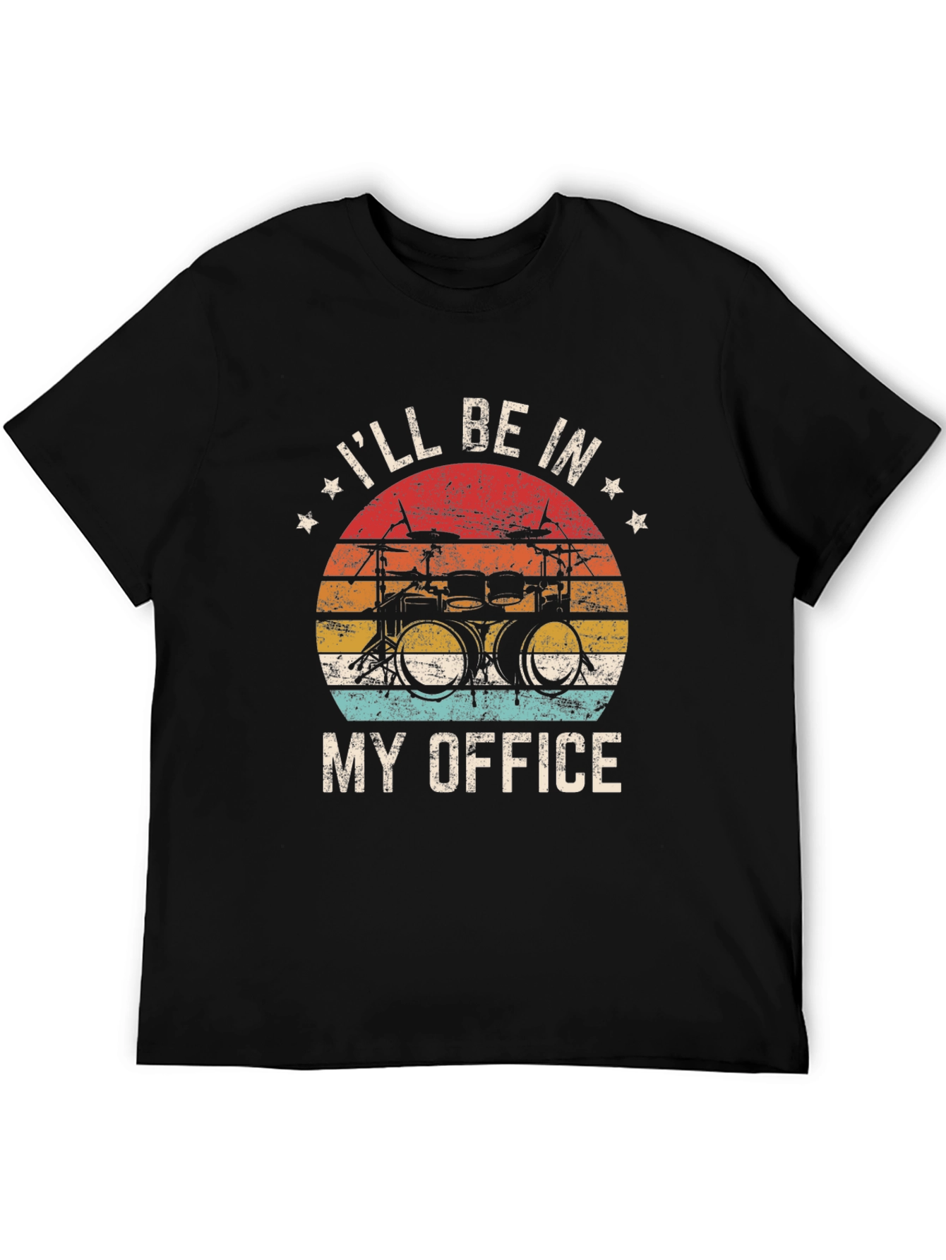 Drummers Office T-Shirt - Black Crew Neck