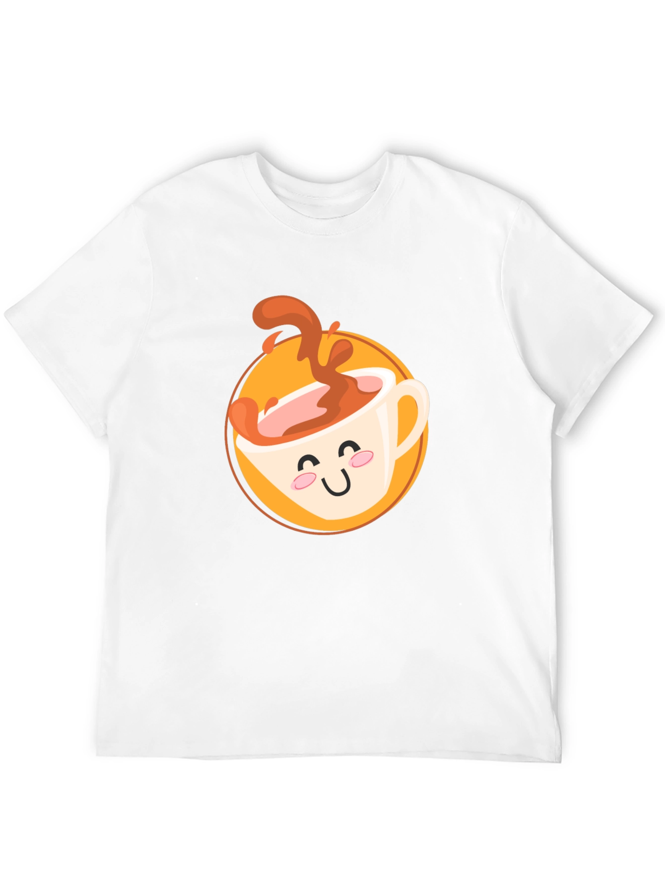 Cute Coffee Cup Graphic T-Shirt - Black