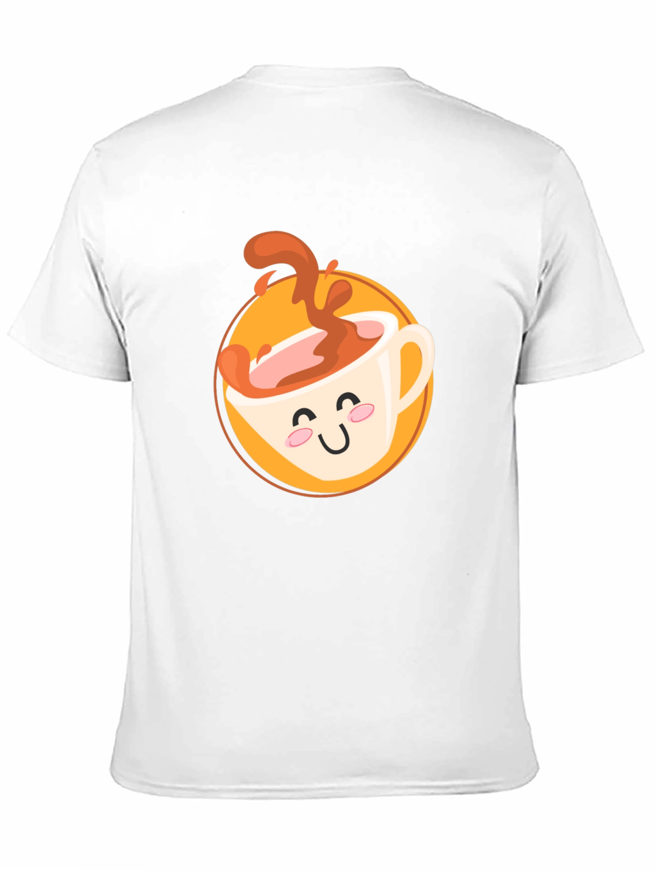 Cute Coffee Cup Graphic T-Shirt - Black