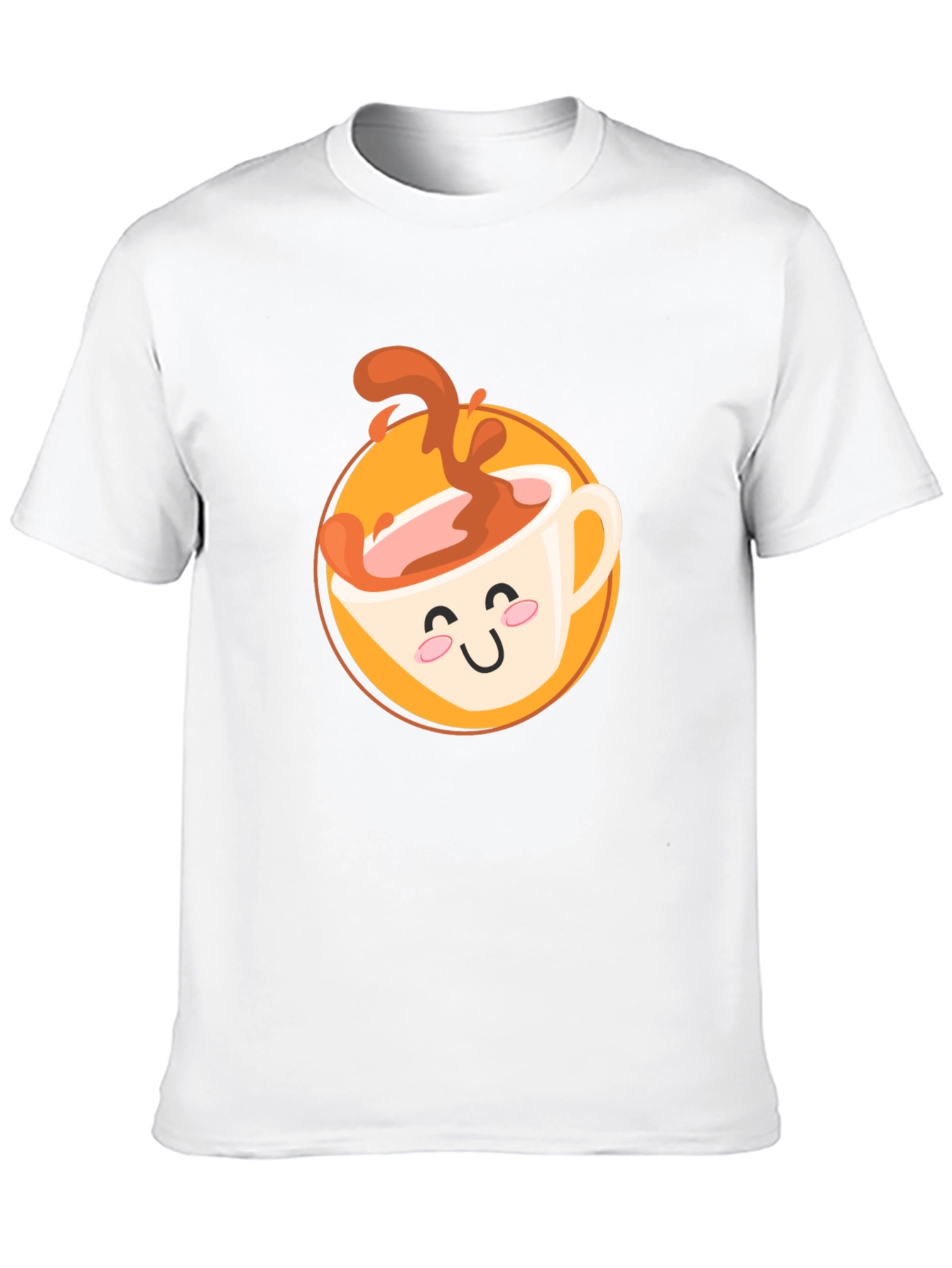 Cute Coffee Cup Graphic T-Shirt - Black