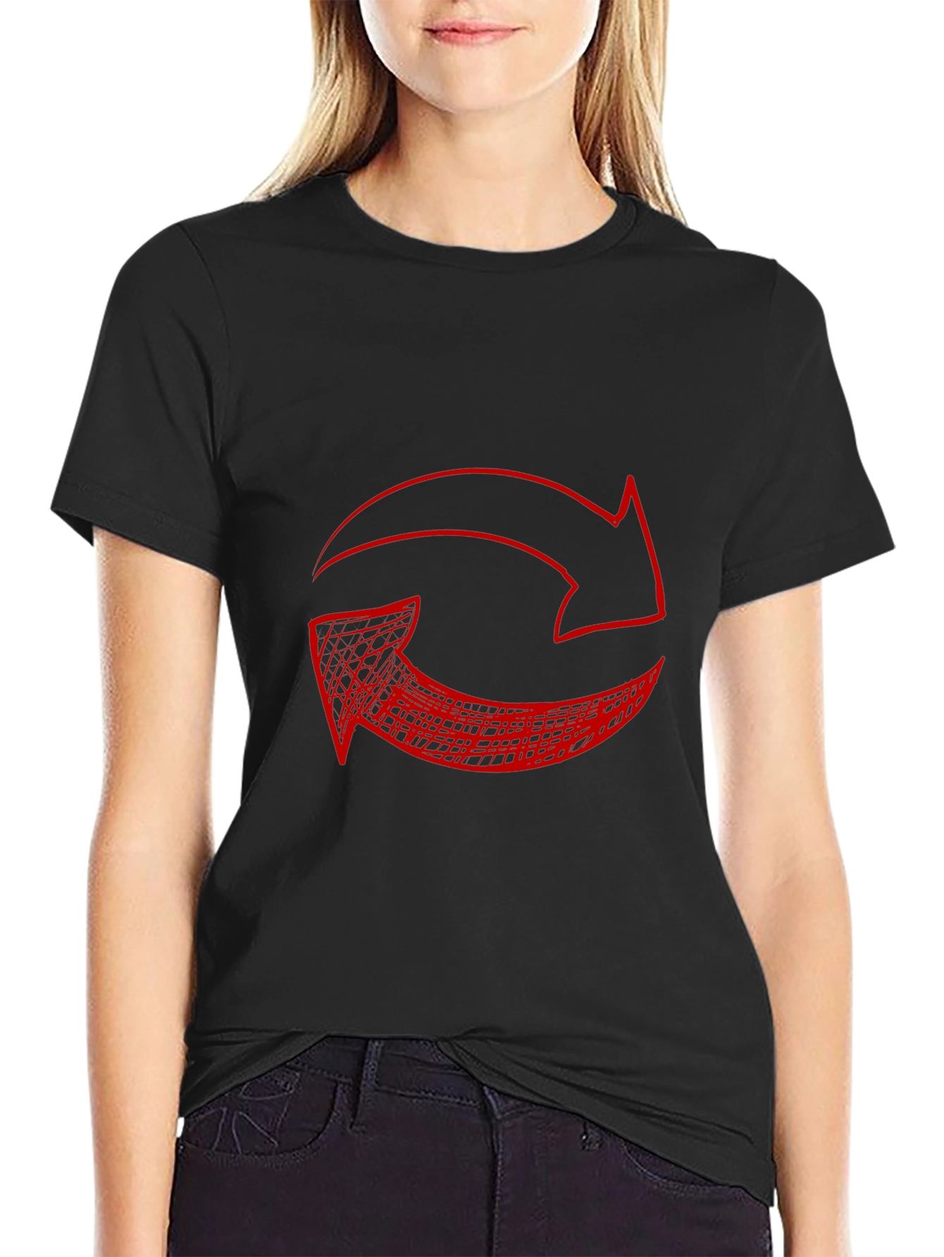 Red Arrow Graphic Black T-Shirt