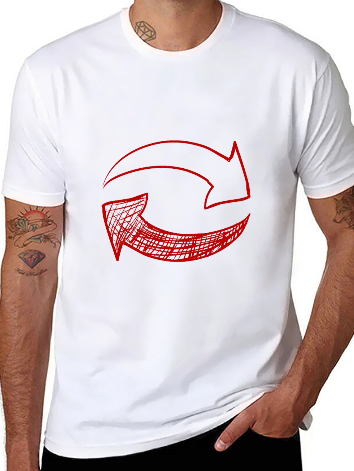 Red Arrow Graphic Black T-Shirt