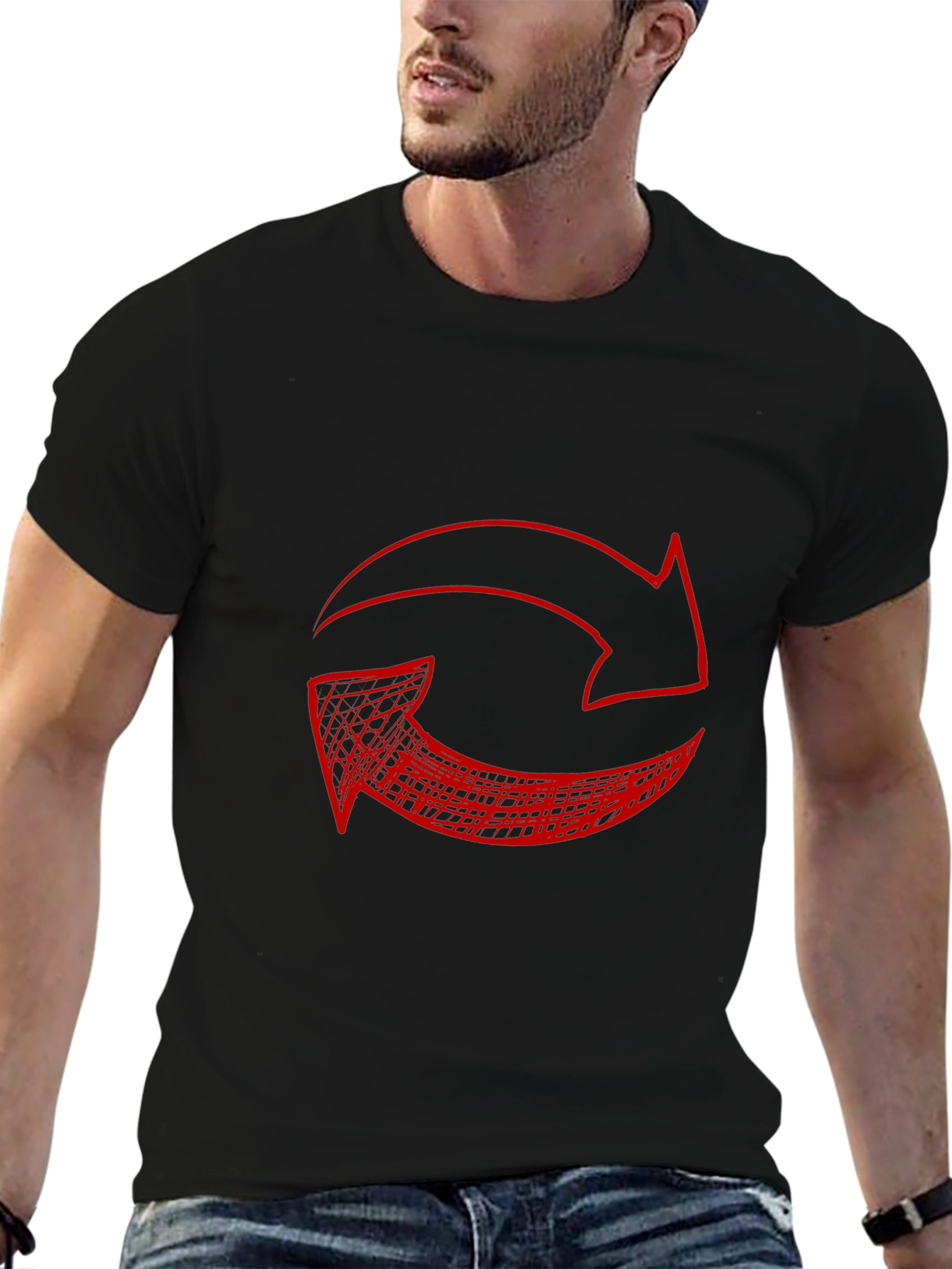 Red Arrow Graphic Black T-Shirt