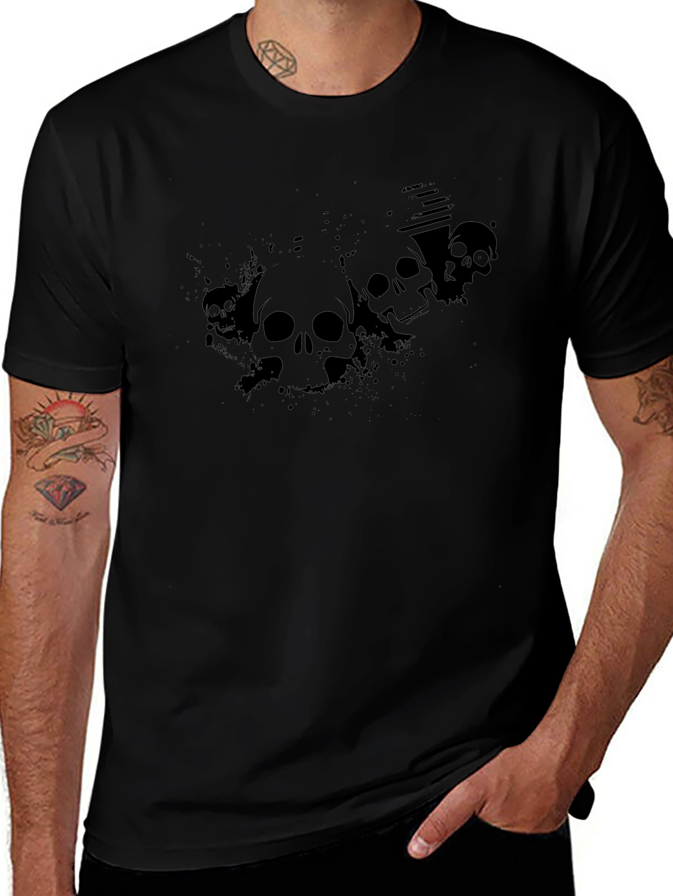 Skull Graphic T-Shirt - Mens Black Tee