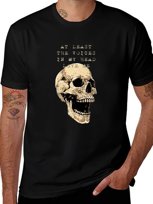 Skull Graphic Tee: Voices in My Head T-Shirt