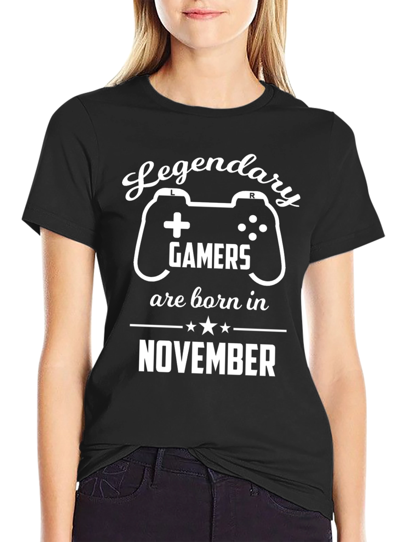 Legendary Gamers Born in November - Black T-Shirt