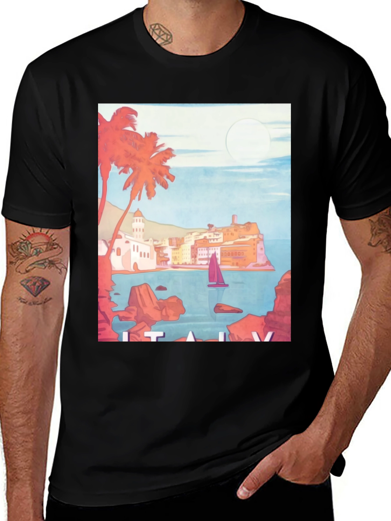 Italy Coastline Graphic Tee